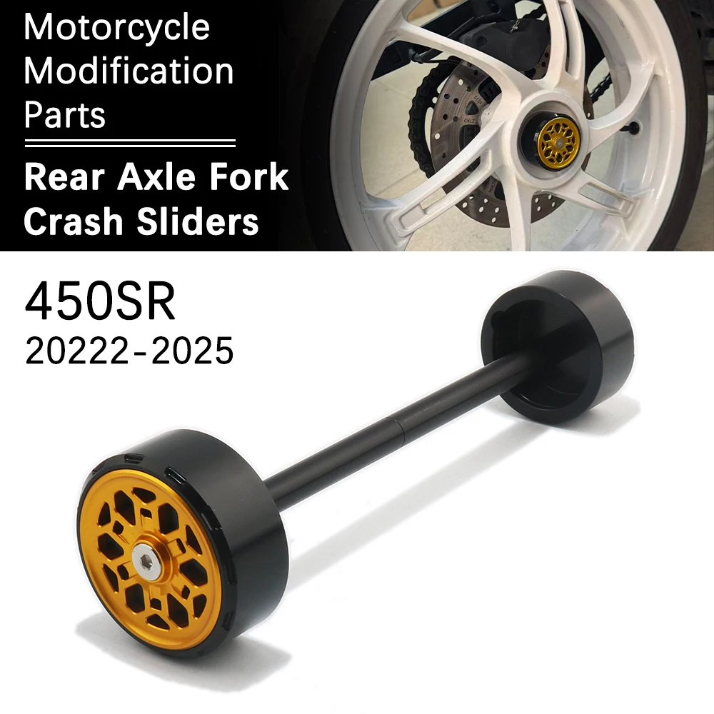 

NEW Suitable for 450SR 2025 Motorcycle Rear Axle Fork Crash Sliders Wheel Protector Pad for CFmoto 450SR 2025 2024 2023 2022