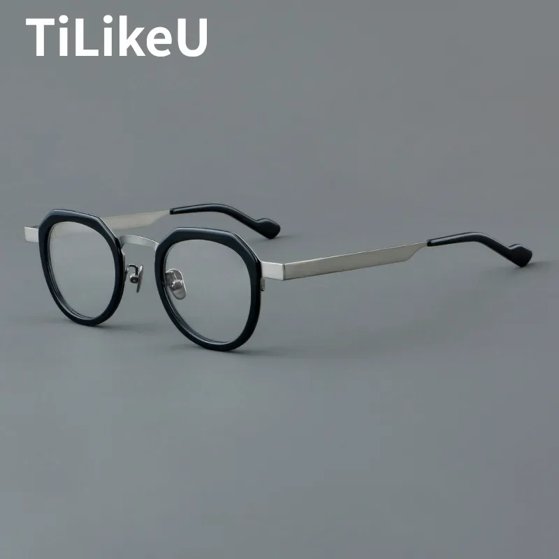 New Korean Glasses Frame Light Thin Oval Round Myopia Acetate Eyeglasses Frame Retro Optical Men and Women Fashion Frame Eyewear