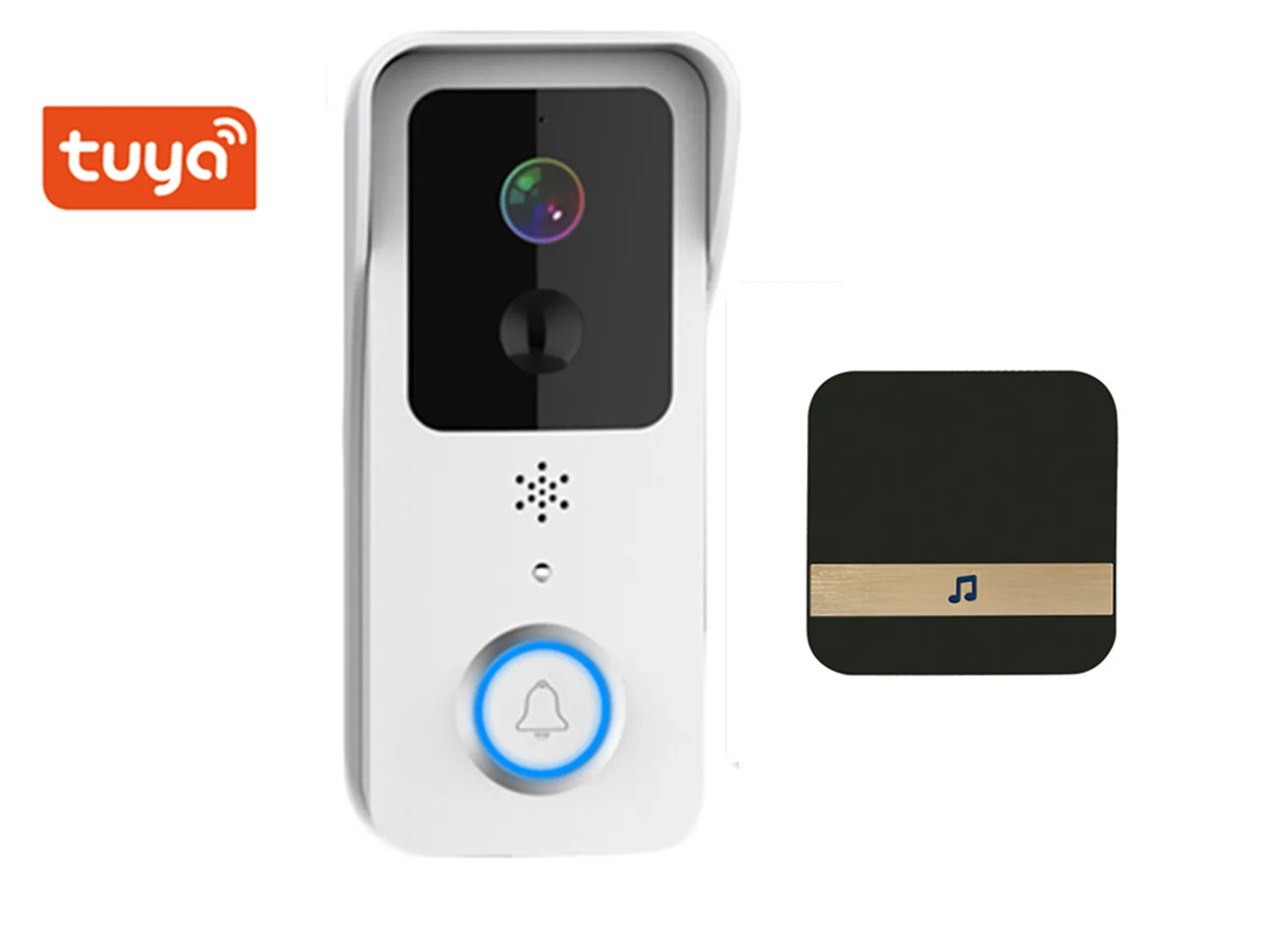 2MP 1080P 2.4G&5G Dual Band  WIFI Doorbell Tuya APP   Remote Control  Video Door Phone Battery Power IP Doorbell With Chime