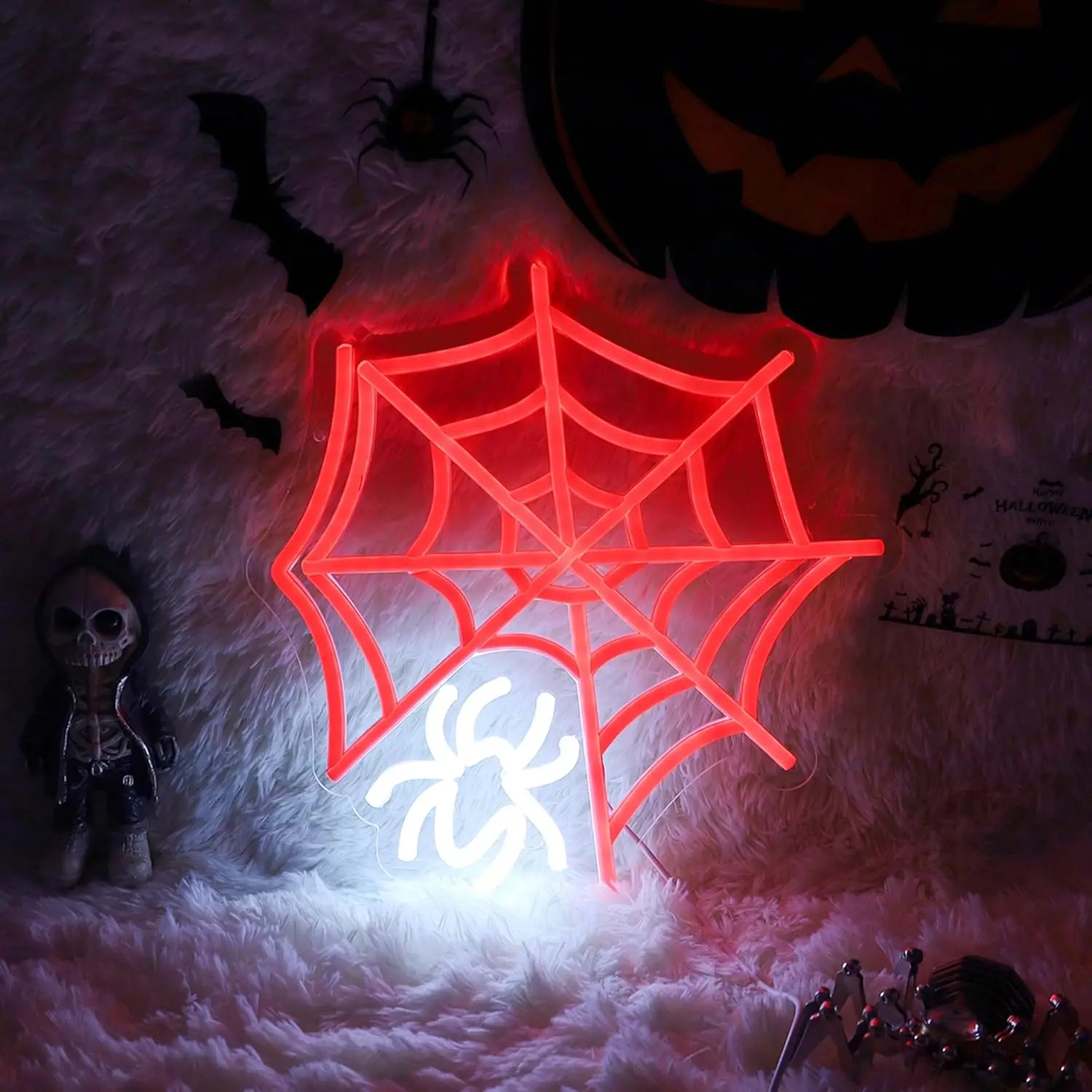 

Gothic Spider Neon Sign Dimmable Neon Lights for Bar Game Room Man Cave Gothic Party Decor Electronic Art Draw Birthday Gifts