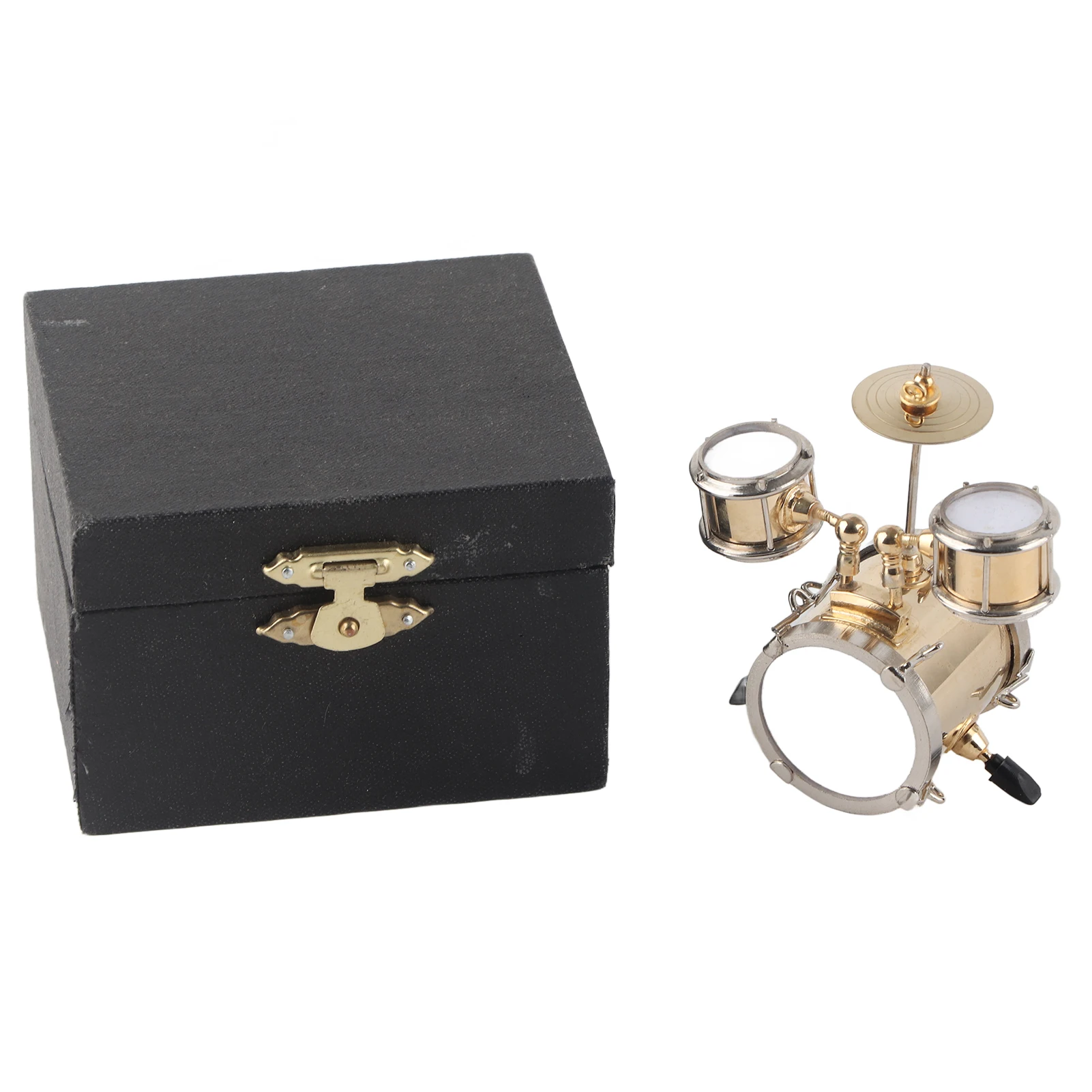 

Miniature Musical Instrument Replica Drum Set Ornament With A Handsome Gift Box Drummer Gift