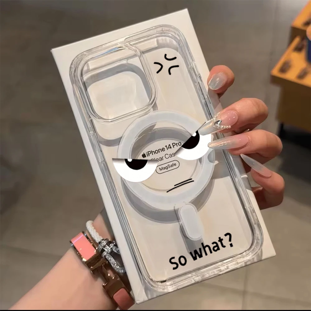 Магнитный беспроводной чехол Angry Emojis для iPhone 16, 15, 17, 13, 14, 12, 11 Pro Max 17, 16 Plus, 16, 13, 15, 14 Pro, прозрачный чехол