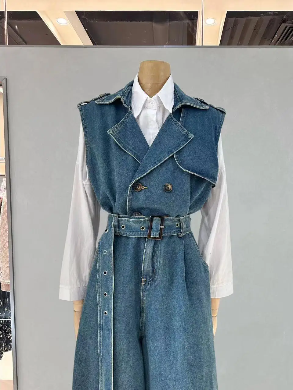 Misserel 2024 nuevo Sle Svel cintura alta pantalones vaqueros de pierna ancha mono de moda para ir al trabajo mezcla de algodón