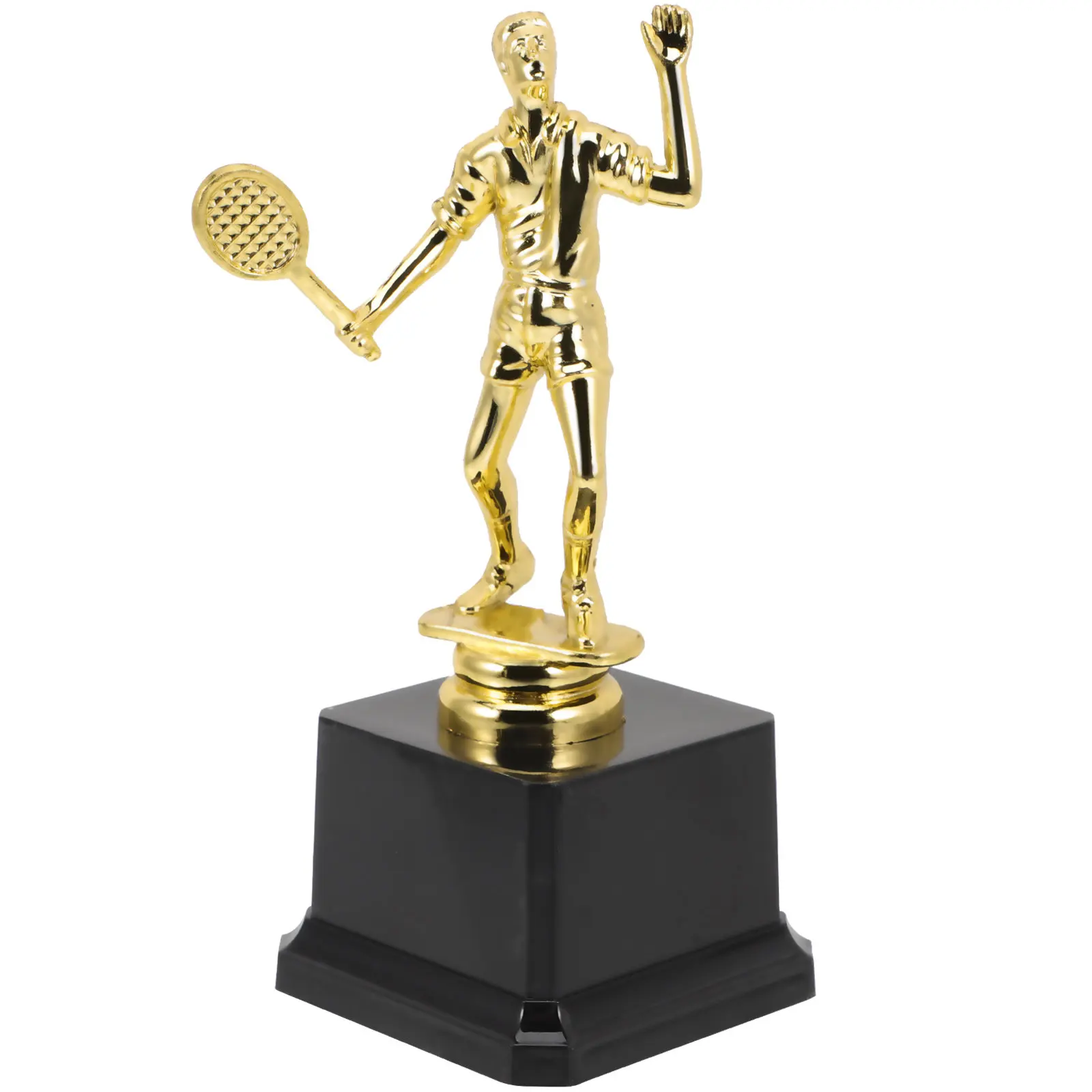 

Badminton Trophy Award Cup Smooth Surface No Burr Stable Longevity Exquisite Badminton Player Statue Premium Plastic Kids