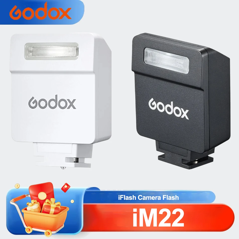 

Вспышка Godox iM22 Mini Flash с универсальным креплением Hot Shoe, 440 вспышек на полной мощности, время перезарядки 3 секунды, вспышка для фото- и видеосъемки в студии