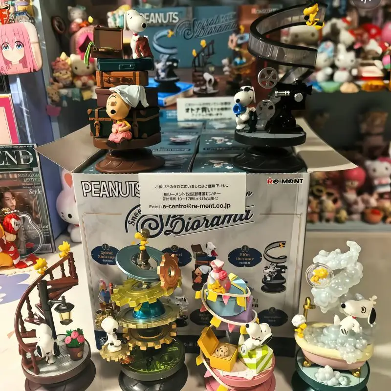 Hot Re-Ment Snoopy Blind Box 3d Spiral Model Miniature Scene Figurines Collectible Desktop Action Figure Ornaments For In Stock view 2