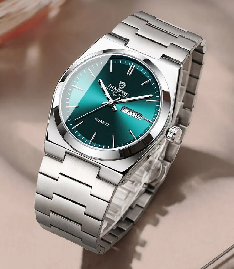 ساعة رجالية ماركة أعمال فاخرة حزام من الفولاذ المقاوم للصدأ ساعات كوارتز رجالية مقاومة للماء ساعة UTHAI