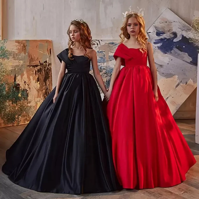 Children's Junior High School Student Host Piano Exam Dress Girls' High-End Light Luxury Niche Embossed Tail Princess Dress