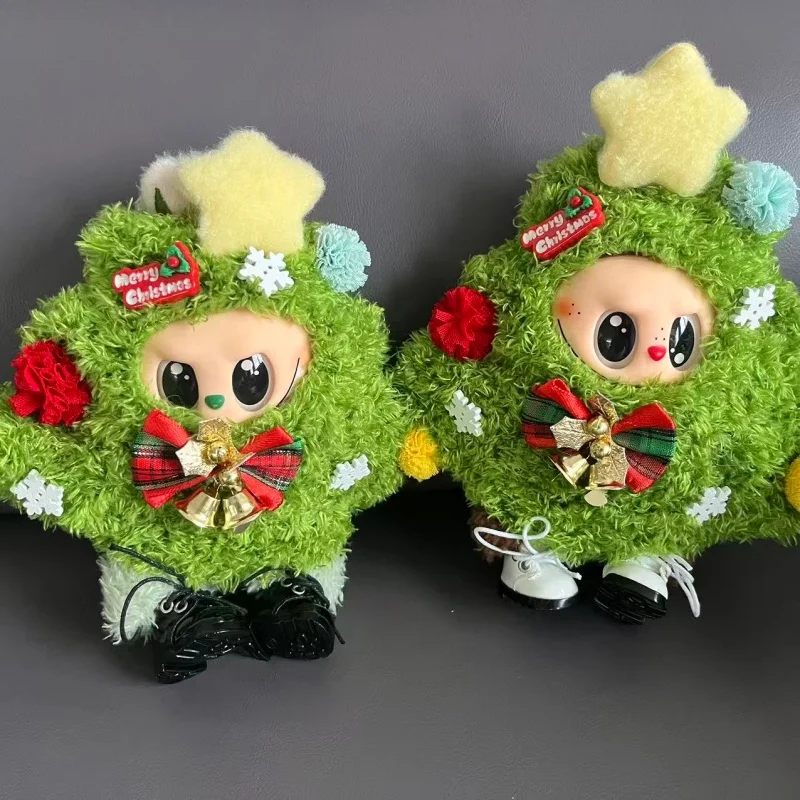 Ubranka dla Labubu, pasujące do Labubu V1 V2 V3, świąteczny zestaw renifera, czerwone ubrania Labubu, świąteczny prezent modowy.