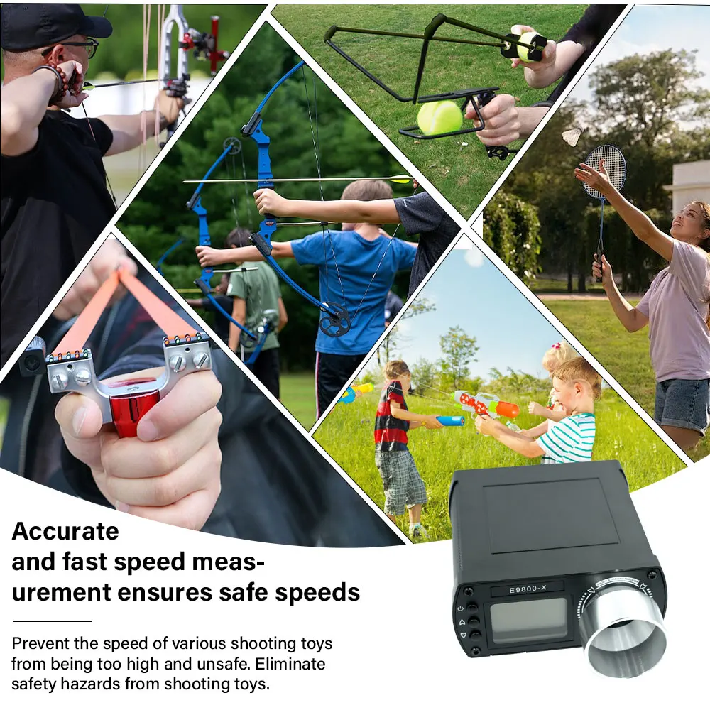 E9800-X хронограф скорости стрельбы пули, измерительные инструменты для стрельбы, хронограф для стрельбы, ЖК-хроноскоп, тестер скорости