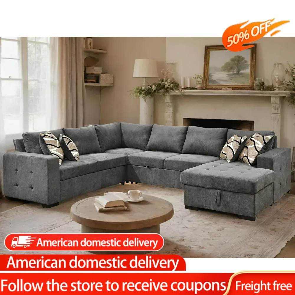 

Living Rooms Sofas for Living Room Sectional Sleeper Sofa Bed With Storage Chaise 6 Seater Dark Gray Couch Sofa Furniture Modern