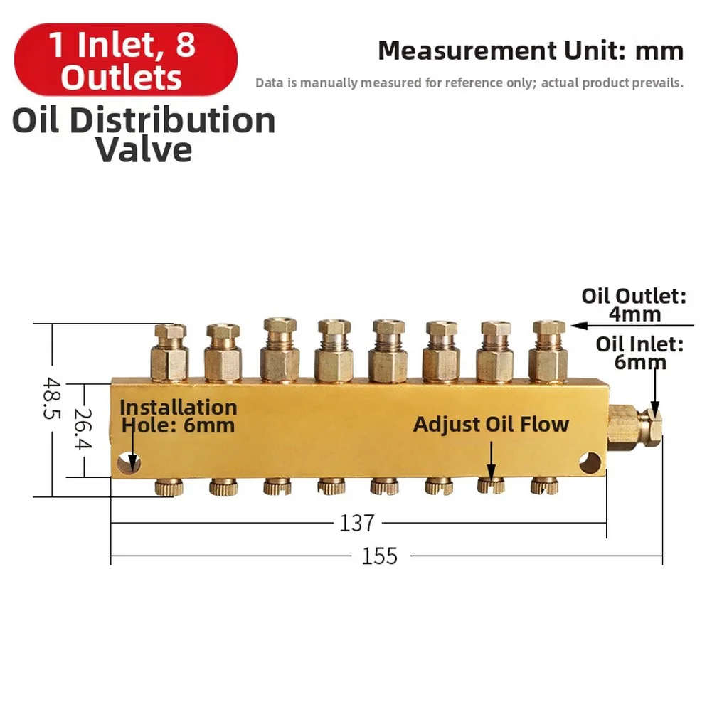 B-type Brass Adjustable Oil Distributor And Lubrication System Distribution Valve Pneumatic Connector Hose Air Distributor