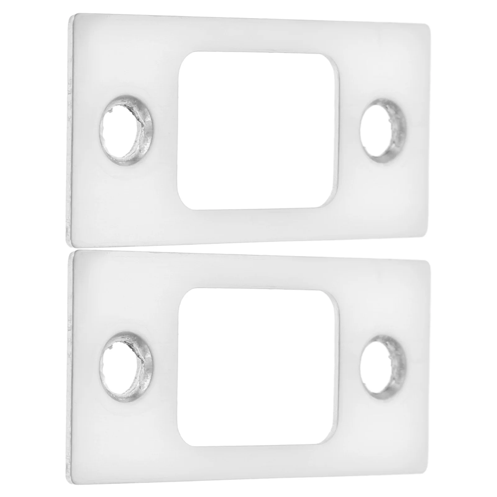 2 Pcs Inward Swinging Doors Added Security Striker Plates Keyhole Filler Deadbolt Installation Kit Stainless Steel