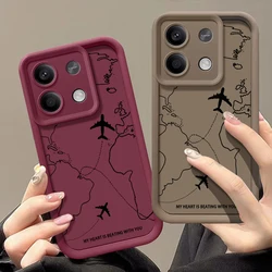 Soft TPU Case For Xiaomi Redmi Note 15 14 13 Pro Plus 13 Note 14 15 5G 13C Poco X6 F6 14T 13T Pro Air Route Pattern Phone Cover