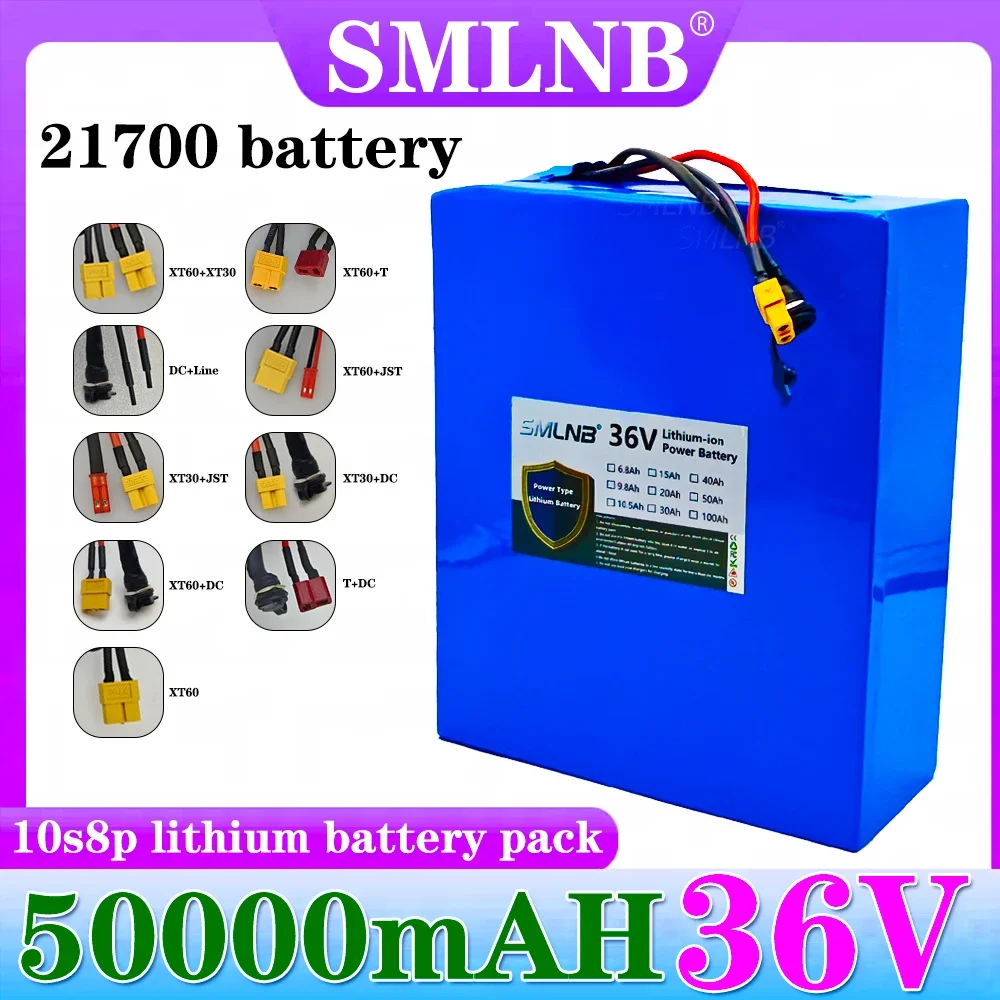 

uitable for Scooters, bicycles, 36V 50Ah 10S8P 21700 lithium battery pack, 1500W built-in BMS, various modes of transportation