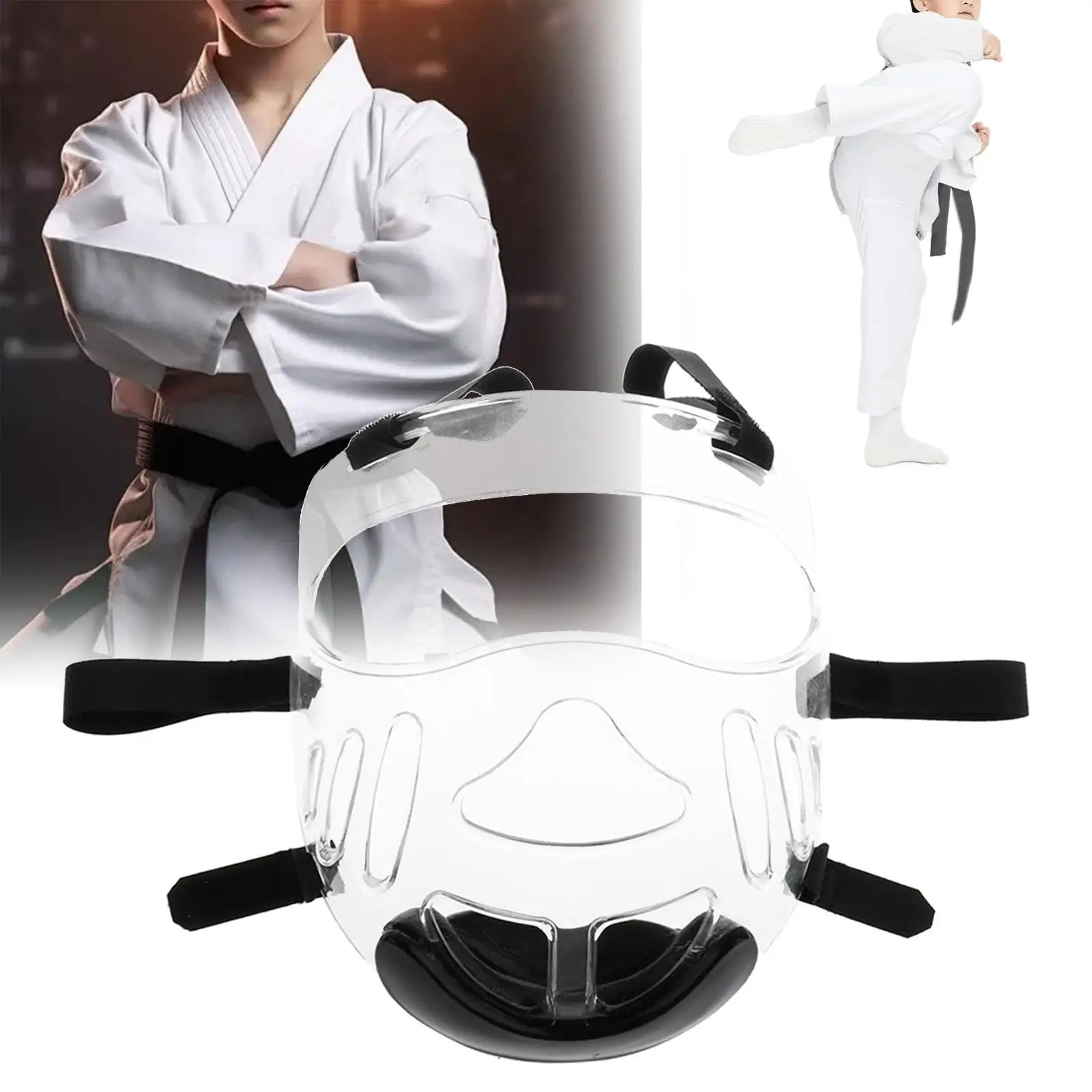 Taekwondo Face Shield Taekwondo Protection Clear Headgear Guard Sanda Mask Face Guard for Sanda Boxing Sports Karate