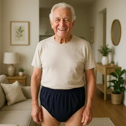 1pc Solid Color Waterproof iaper for Adults Washable Reusable Diaper Care Pants Leak-proof Pants Waterproof Eldly Diaper Cover