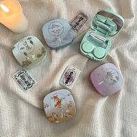 Portable Minimalist Koi Fish Pattern Care Contact Lens Container Box Beauty Lens Storage Box Mini Travel Set