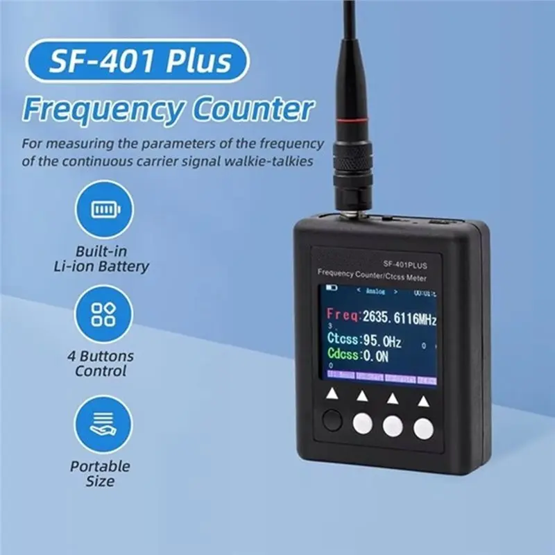 A37T-SF401-PLUS Portable Frequency Counter With CTCCSS/DCS Decoder 100Mhz-3000Mhz Counting Continuous Wave EU Plug