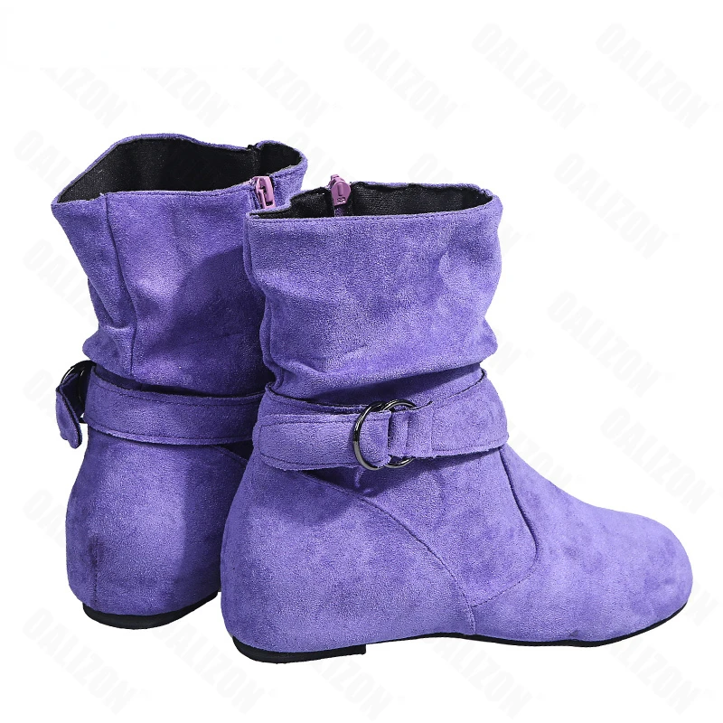 Women Warm Snow Fashion Boots Non-slip Flats Suede 2022 New Winter Designer Walking Motorcycle Mujer Boots Platform Ankle Shoes