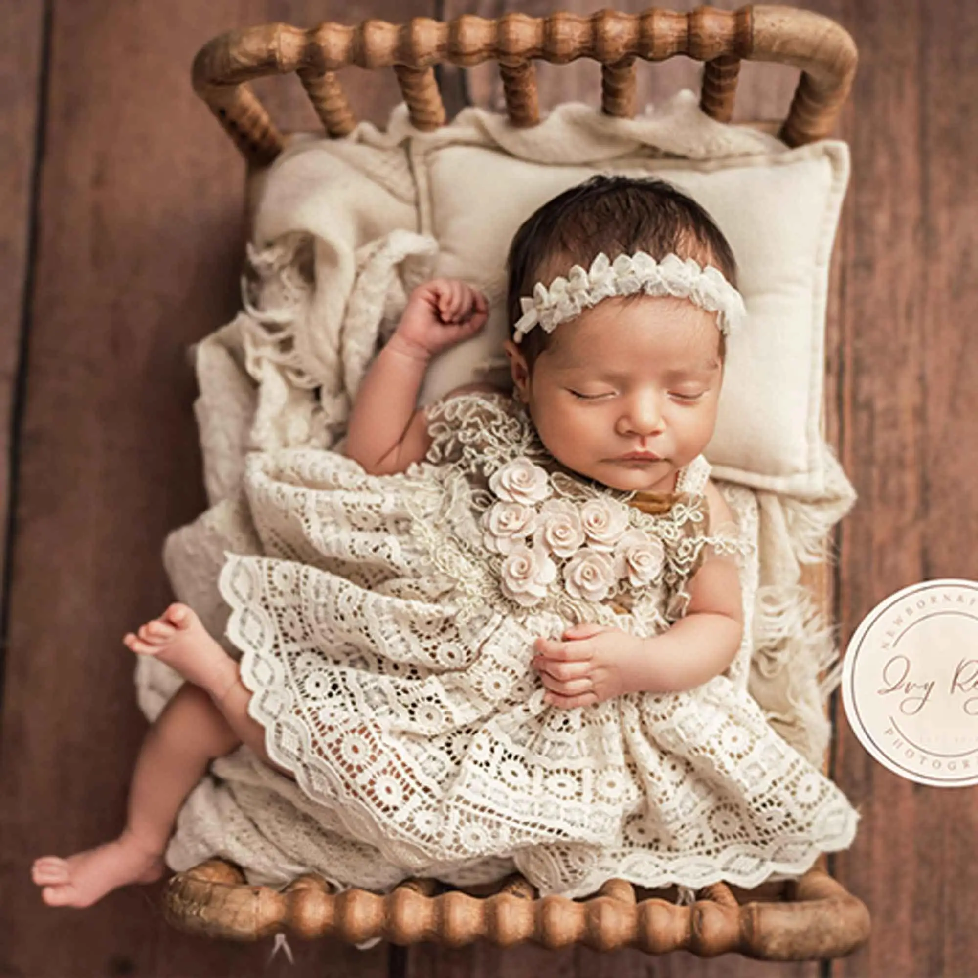

Don&Judy Newborn Baby Dress For Photography Flower Lace Skirt For Little Baby Jumpsuit Newborn Onesie Bodysuit