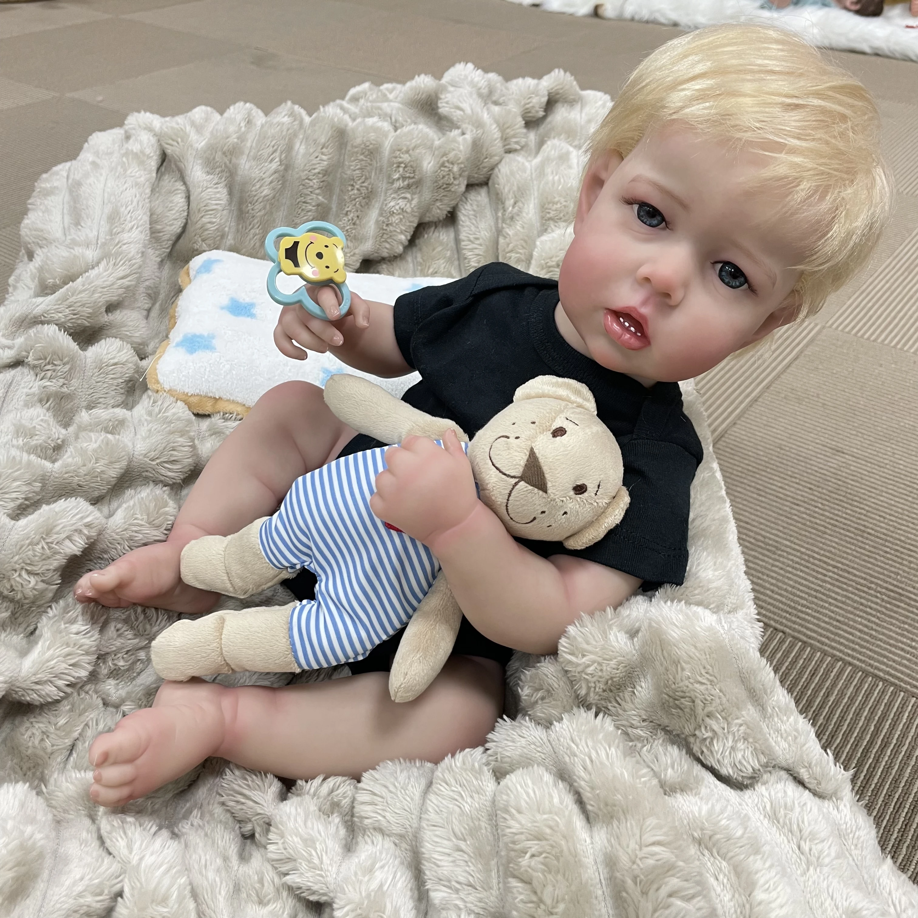 

Cokela 22inch/55cm Newborn Baby Doll Reborn Soft Reborn Baby Doll 3D Skin with Visible Veins Handmade Fashion Doll