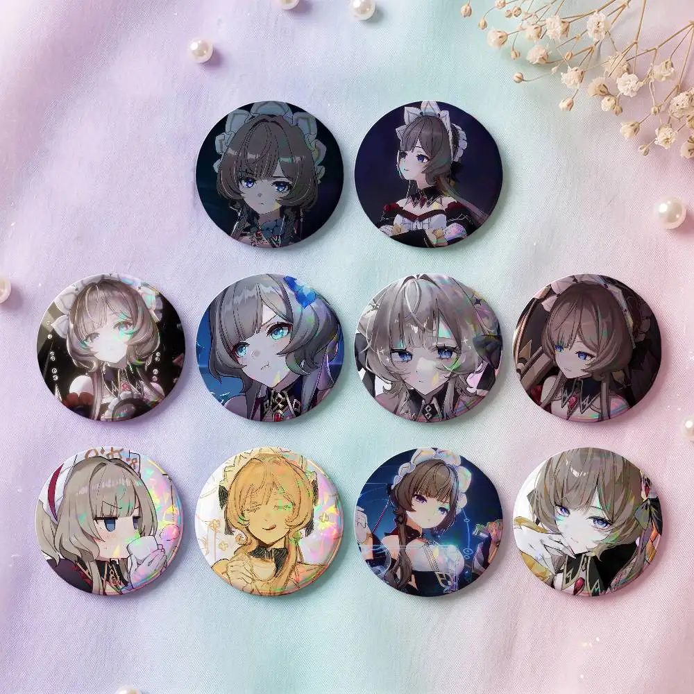 Anime Game Character Sandrone Badges 25 32 44 58 75 Mm Round Cosplay Pin Bag Decor Fans Collect Friends Gifts Brooch Souvenir