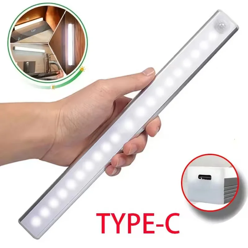 Wireless LED Motion Sensor Light Rechargeable Night Light Closet Night Lamp for Kitchen Bedroom Cabinet Staircase Backlight