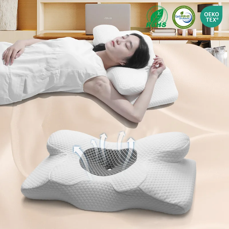 

2025 Cross-border Hot Oxhorn Cervical Pillow | Zero Pressure Side Sleep | Memory Foam Ergonomic