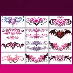 Pink Succubus Totem Tattoo Stickers for Woman Art Temporary Tattoos Set Waterproof Sexy Abdomen Lasting Fake Tattoo Cover Scars