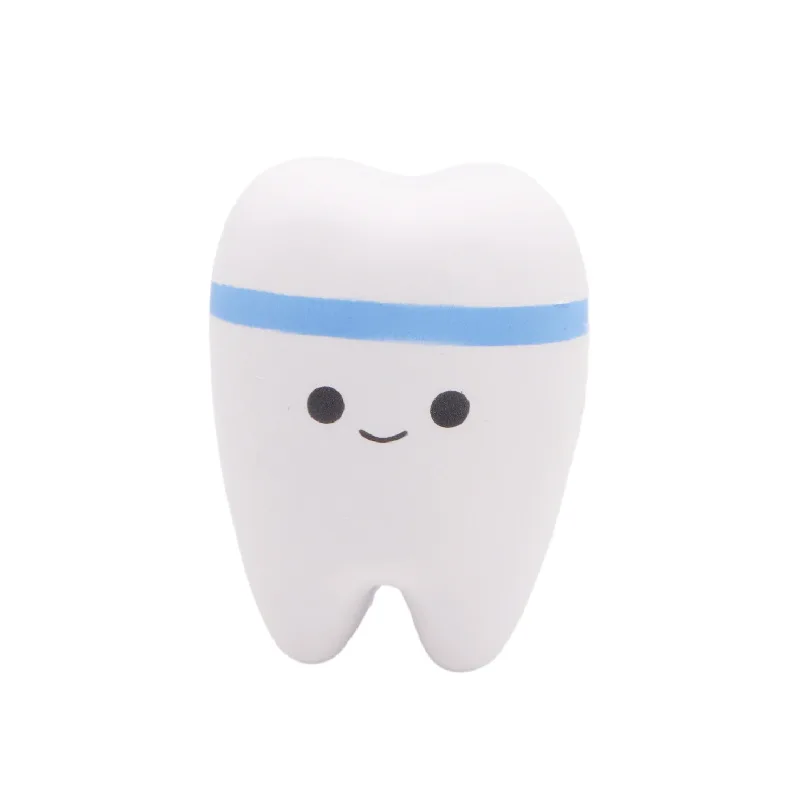 Juguete para apretar con figura de diente, artículo promocional de odontología clínica Dental, regalo de dentista, modelo de espuma de PU suave con