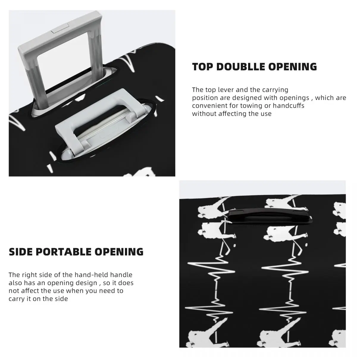 هوكي الجليد نبضات القلب، غطاء حقيبة هوكي نبضات القلب حماية مرنة لرحلة الأمتعة أغطية حماية لمدة 18-32 بوصة