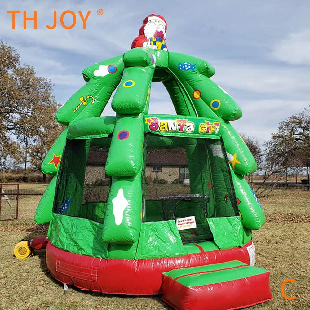 fast air ship to door, Commercial Inflatable Christmas Tree Bounce House, 2025 new Xmas Bouncy Jumping Bouncing Castle for Kids