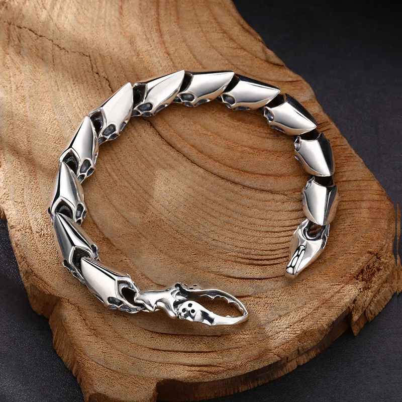 bracelet personalized heavy industry crab pincer bracelet splendid trendy Thai silver vintage distressed ornament