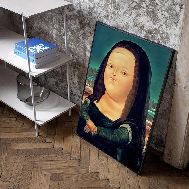 Fernando Botero Art Fat Person Canvas Painting Couple Dancing Prints Mural Funny Figures Wall Art Poster for Living Room Decor