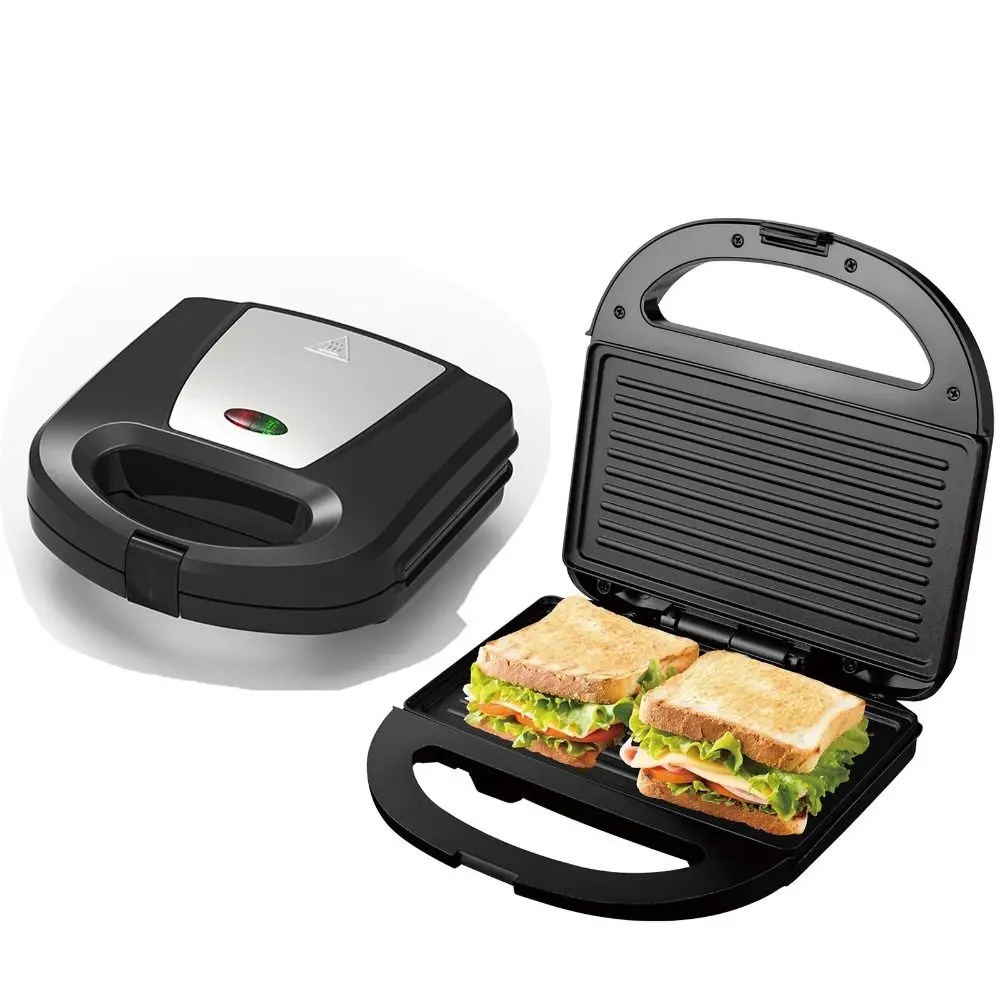 Multifunctional Breakfast Maker Double-Sided Heating Non-Stick Surface Waffle Sandwich Press Lockable Lid