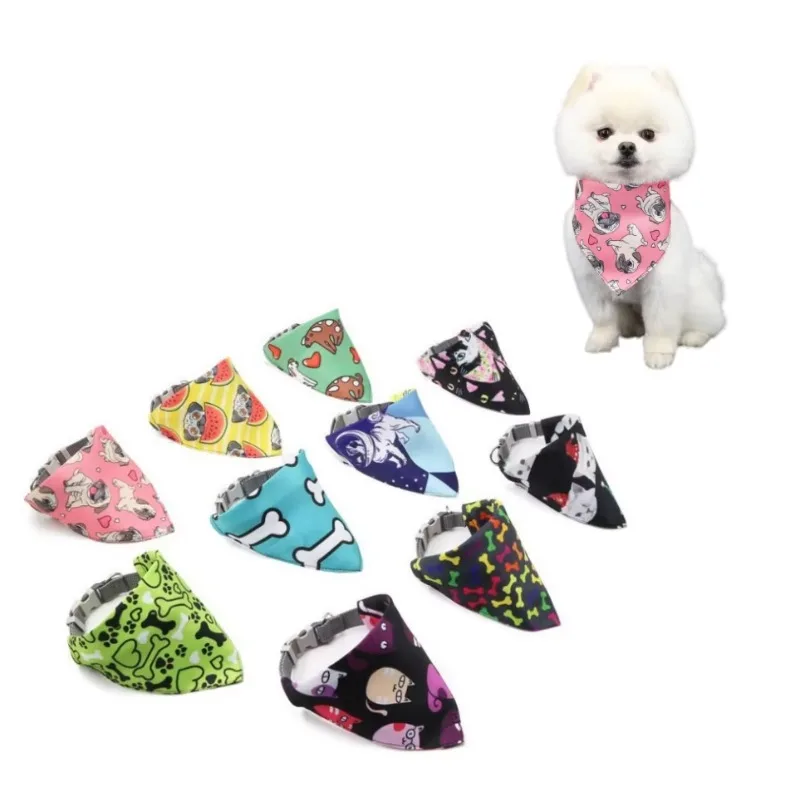 

10pcs Dog saliva towel high quality Cat Suit adjustable Scarf Dog Bandana Collar with Bow Tie pet accessories triangle dog coll