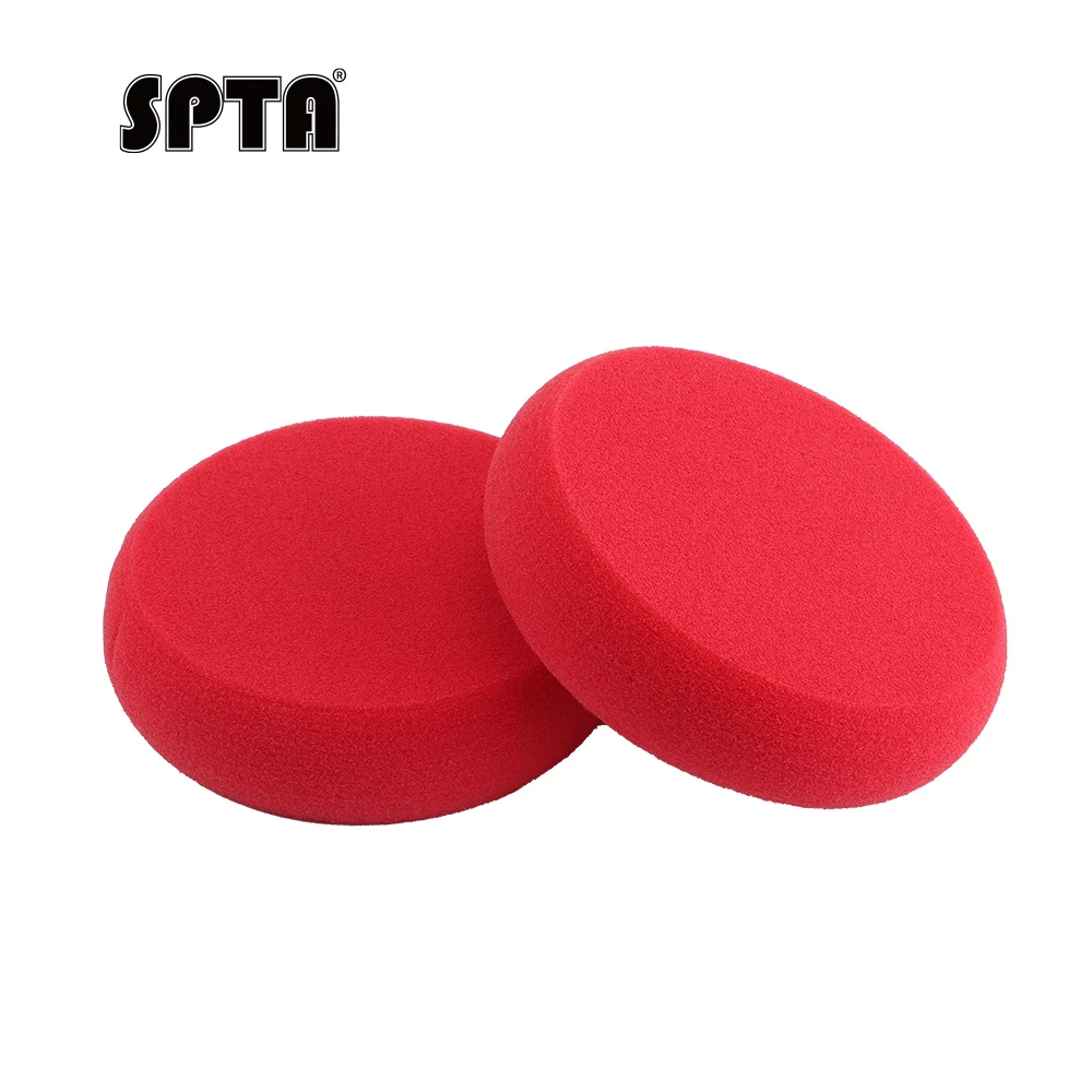 

SPTA 4 Inch Round Shape Pressing Hand Polishing Red Sponge Pads Detailing Buffing Pads for Waxing Paint Ceramic Glass Cleaning