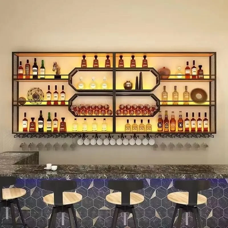 118 Large Wall Mounted Wine Rack 3 Tier Wall Bar Shelves for Liquor Bottles Hanging Floating Shelves for Wine Storage Display