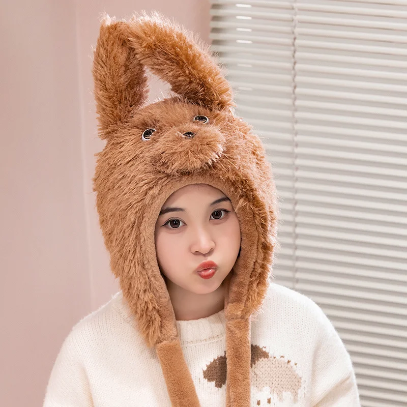 55cm Funny Dog with Ears Moving Plush Toy Stuffed Soft Puppy Hat Doll Cute Birthday Gift