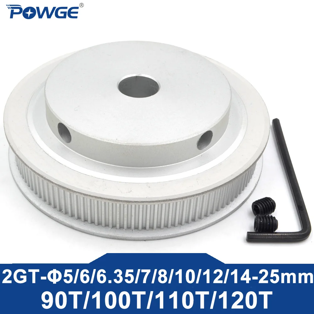 POWGE 90 100 110 120 teeth 2MGT 2GT Timing Pulley Bore 6-25mm for belt width 6/10mm GT3 GT2 2M Small Backlash 90T 100T 110T 120T