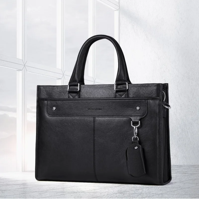 Men's High-end Business Handbag Laptop Cowhide Crossbody Luxury Brand Men Bag Genuine Leather Man Bags Briefcase Messenger Bag