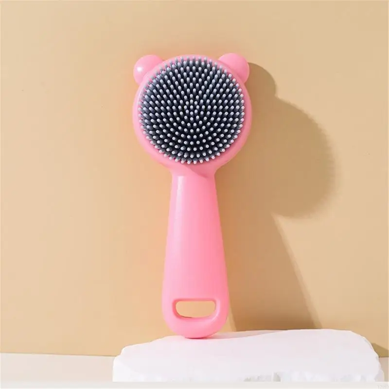 

Y88D Baby Bath Silicone Brush Bear Bath Time Essential Easy to Hold Cleaning for Infants & Parents on the Moves