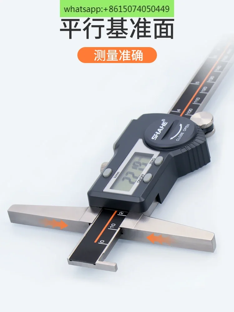 Electronic digital depth vernier caliper 0-25-50 -150 high precision 0.001mm double hook single groove thin rod