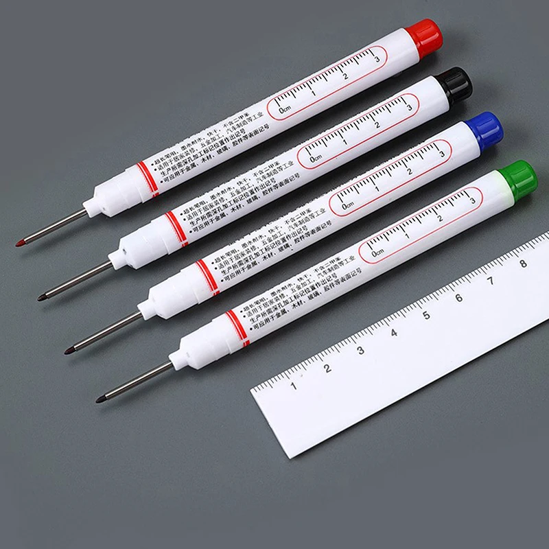 1PC Long Head Marker Pen Waterproof Multi-purpose Deep Hole Marker Pens For Marking The Drilling Position