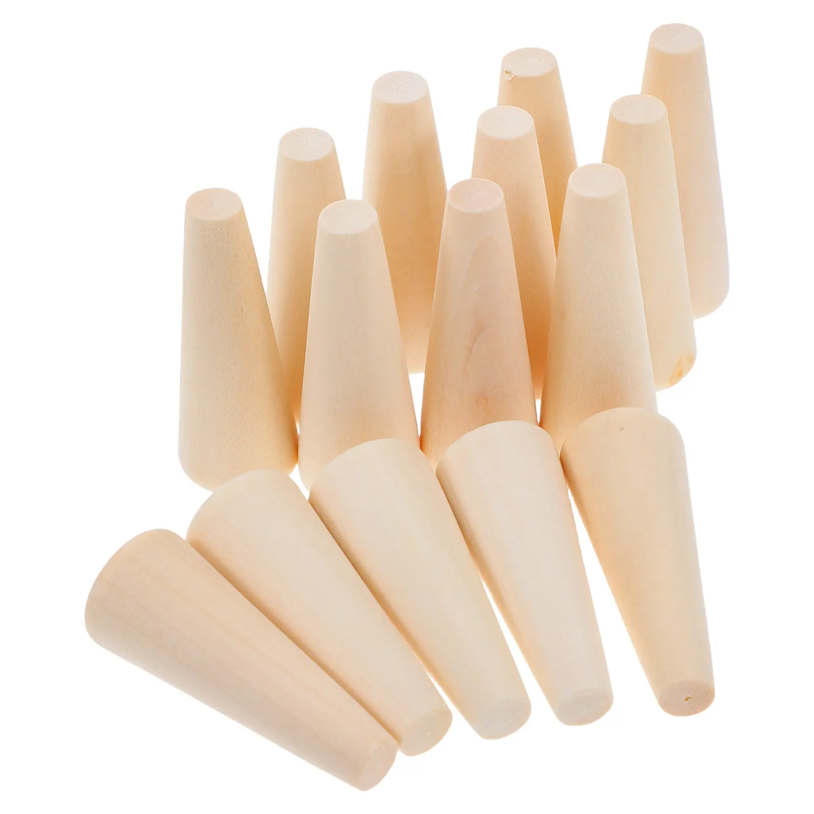 20Pcs Natural Wood Cone Ring Holder Stable Jewelry Display Stand Organizer Cone Shaped Ring Stand DIY Holder Home Decor Store