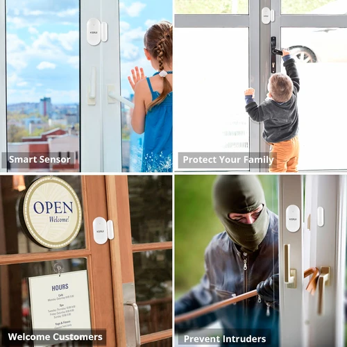 Imagen 2 del producto KERUI MC11 Sensor de puerta 433MHz Detector de Sensor magnético de ventana inalámbrico para W202 W181 sistema de alarma de seguridad para el hogar antirrobo