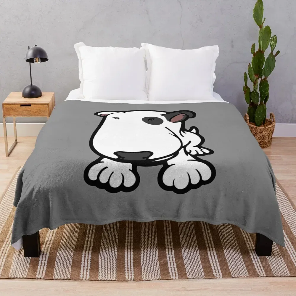 Eye Patch Cartoon Bull Terrier Throw Blanket Thin Furrys Thins Blankets