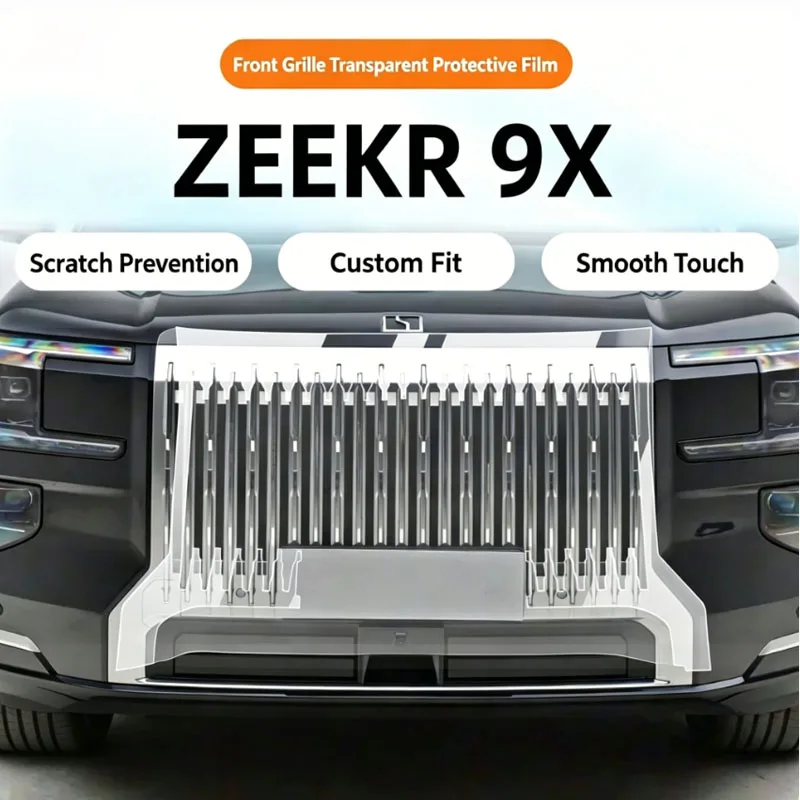 FOR ZEEKR 9X Grille Protector Film, Invisible TPU Front Grille Sticker, Center Console Screen & Interior Anti-Scratch Protective