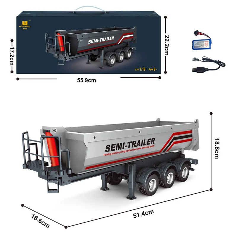 2026 New Huina 1501 1509 Scania 770S Full Scale RC Large Truck Trailer Flat Dump Bucket Model Electric Truck Toy High end Gift image 3